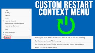 Add a Custom Restart Right Click Context Menu to Windows [upl. by Allana]