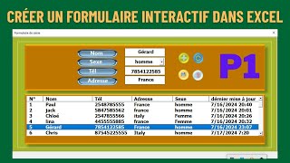 créer un formulaire interactif dans excel [upl. by Omolhs]