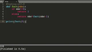 Short video  Fonction récursive pour calculer la factorielle en Python [upl. by Kolnos17]