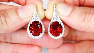 Hessonite Garnet Earrings at 1352 carats by Kat Florence KF08148 [upl. by Avilla661]