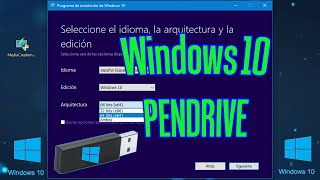 Cómo descargar Windows 10 a un pendrive gratis  Crear copia de Windows 10 ISO en una Memoria USB [upl. by Ariamat143]