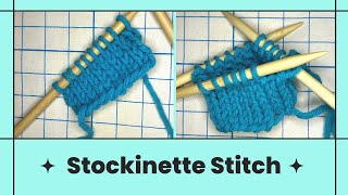 Stockinette Stitch  How to knit flat and in the round [upl. by Beryl]