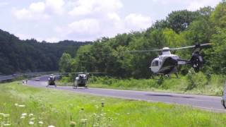 Three 3 Medical Helicopters on i 40 [upl. by Ettellocin231]