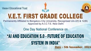 National Conference on quotAI AND EDUCATION 5O  FUTURE OF EDUCATION SYSTEM IN INDIAquot [upl. by Iral]