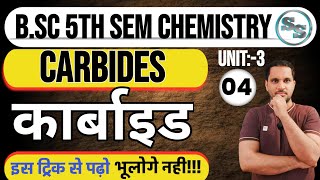 Carbides  कार्बाइड  Types of Carbides  bsc 5th semester chemistry  Carbides bsc 5th sem [upl. by Llenaej]