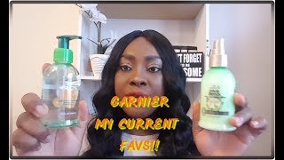 GARNIER FRUCTIS FAVS  GARNIER LEAVE IN SPRAY  SLEEK amp SHINE ANTIFRIZZ SERUM  KELLIE KELZ WAY [upl. by Amikehs]