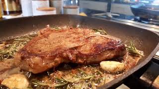 T BONE STEAK Pan seared well done my version [upl. by Nahoj864]