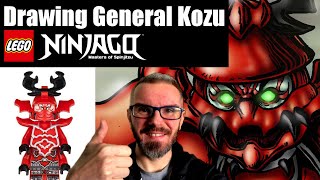 Drawing Lego Ninjago in my own style General Kozu [upl. by Nalehp]