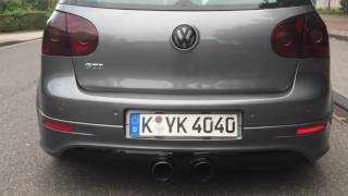 Golf 5 Gti DSG Exhoust Sound R32 Style very Loud Downpipe 3quot MK5 [upl. by Tenner311]