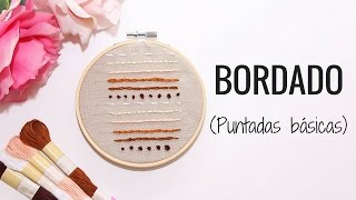 BORDADOS A MANO  6 PUNTOS BÁSICOS [upl. by Ahsenrad77]