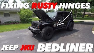 Fixing Rusty Hinges on My Buddys JKU [upl. by Adnohsirk]