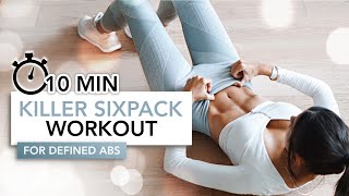 10 MIN KILLER SIXPACK WORKOUT Intense Ab Exercises  Eylem Abaci [upl. by Carisa]