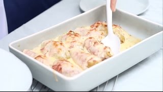 Recept witlof ham kaas uit de oven [upl. by Atiekal]