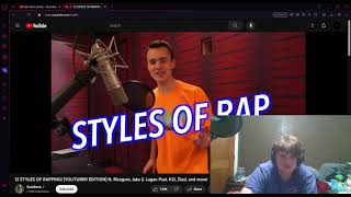 Reacting To Quadeca  12 Styles Of Rapping YouTuber Edition [upl. by Sirapal357]