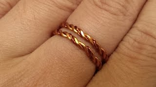 Simple twisted copper ring  DIY wire jewelry 58 [upl. by Isaak]