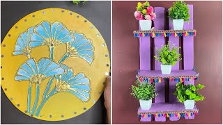 DIY Wall Art amp Colorful Shelf Decor  Easy Cardboard Craft Ideas for Home Decoration [upl. by Ajiak]