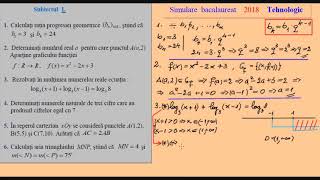 Simulare Bac 2018 Matematica  Tehnologic [upl. by Eseekram]