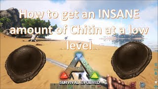 Ark Survival Evolved How to get Chitin at a low level guideUpdated Video link in Desc [upl. by Amaleta905]