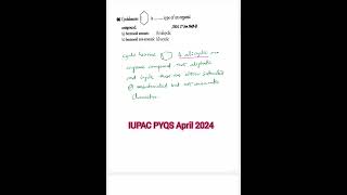 IUPAC NOMENCLATURE PYQS April 2024  venkatvarmachemistry [upl. by Octavia]