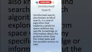 Uniformed Search Algorithm in AI ytshorts [upl. by Given]