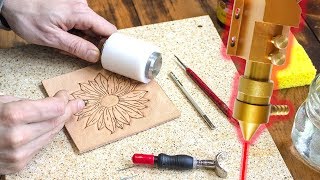 Learning LEATHER TOOLING With Help From LASER ENGRAVER [upl. by Ycnaffit]