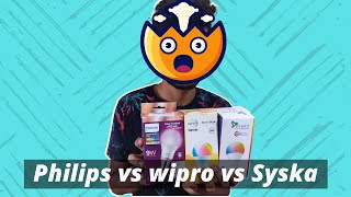 Philips vs Wipro vs Syska Smart bulb comparison  Must watch  Hindi [upl. by Graehme]