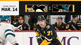 GAME RECAP Penguins vs Sharks 031424  Three Penguins Players Have MultiPoint Nights [upl. by Danyluk]