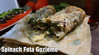 Spinach Feta Gozleme Recipe Ispanakli Gözleme Tarifi [upl. by Vittorio]