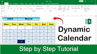 How to make Dynamic Calendar in Excel  No VBA [upl. by Icam]