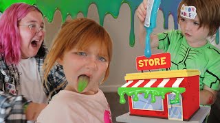 ADLEYS SLiME SHOP and Adley is the BOSS Making a play pretend craft store with Alli Niko amp Dad [upl. by Olivette]