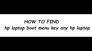 hp boot menu key laptop [upl. by Schulein]