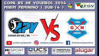 COPA RS DE VOLEIBOL MIRIM FEMININO 2024  APVUCS x GNU [upl. by Koslo]