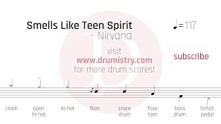 Nirvana  Smells Like Teen Spirit Drum Score [upl. by Merna]