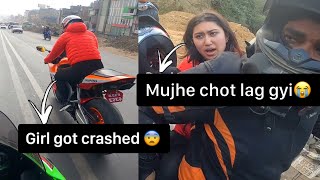 Girl got crashed in Nepal😨 Pokhara jaate hue ye kya hua😭  Road rage ho gya phir se😡 [upl. by Neelasor]