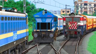 THREE TRAIN CROSSING IN SAME RAIL TRACK  BUMPY RAILROAD  Train Simulator  Railwork  NTG GAMING [upl. by Dibbrun]