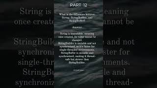 String Vs String Builder Vs String Buffer strings java javabrains javaprogramming trending [upl. by Yanetruoc]