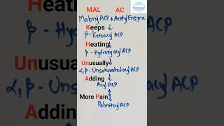 Fatty acid synthesis mnemonic De Novo fatty acid synthesis trick shortsfeed biology biochemistry [upl. by Sussman]