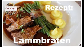 Lammbraten  geschmorte Lammschulter in Rotwein Zwiebel Sauce [upl. by Caputto798]