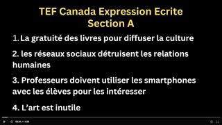 TEF canada expression ecrite section A lettre au redacteur tefcanada tefexam learnfrench [upl. by Mihe]