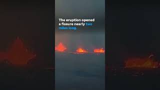 Watch Volcanic eruption in Iceland closes roads Shorts [upl. by Nanaek]