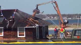 Demolition Begins on Home Stranded in Barnegat Bay Since Sandy [upl. by Gonsalve762]