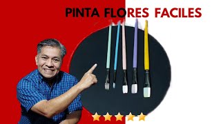 MIRA ESTA TÉCNICA PARA PINTAR FLORES Fáciles con PINTURA ACRILICA art onestroke [upl. by Alleusnoc]