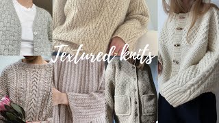 TEXTURED CARDIGANS and SWEATERS  Knitting patterns for a cozy winter ❄️🧣🧶 [upl. by Eirallih]