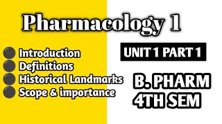 Introduction of pharmacology  History of pharmacology  Scope amp importance of pharmacology [upl. by Anana]