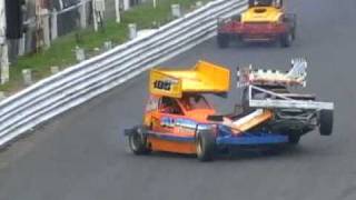 Brisca F1 stock car 515 Frankie Wainman Jnr rollover 070422 Hednesford [upl. by Rozanne865]