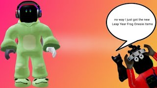 how to get the new Leap Year Frog Onesie on roblox and freshcut [upl. by Atilef]