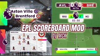 FIFA 23 MOD EPL SCOREBOARD amp UPDATE ADBOARD BUMPER amp LINE UP by MCK fifa23 [upl. by Cockburn805]