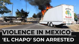 Violence breaks out as Mexico arrests son of ‘El Chapo’ Guzman [upl. by Dorice444]