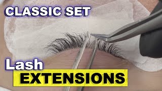 CLASSIC LASH EXTENSIONS lash tutorial complete process from start to finish [upl. by Bowrah873]