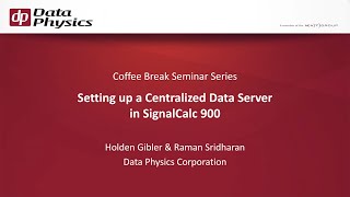 Setting up a Centralized Data Server in SignalCalc 900 [upl. by Aryc295]